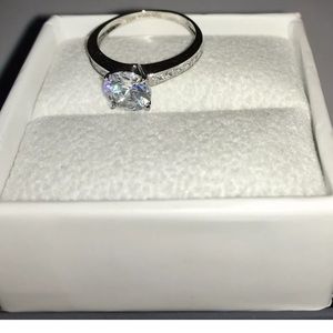 Tiara 10K White Gold CZ Promise/Engagement ring